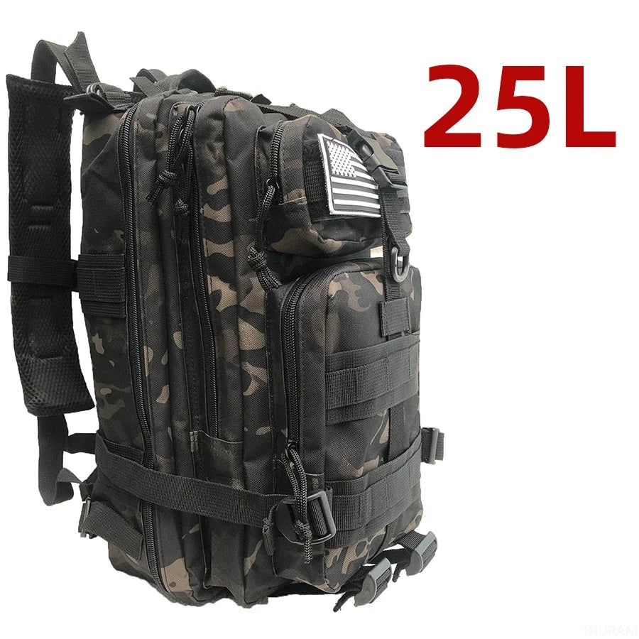 25L/50L Sturdy Nylon Waterproof Tactical Sports Trekking Fishing Hunting Camping Hiking Bag Backpack Outdoor Rucksacks - Smarsty