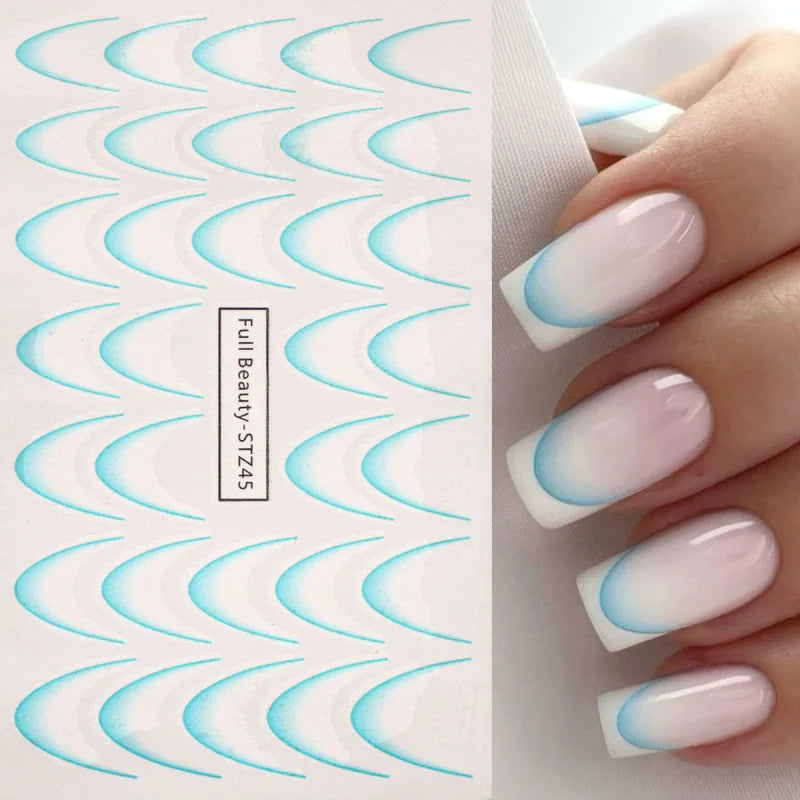 Gradient French Nail Art Stickers for Stunning Ombre Manicures - Smarsty
