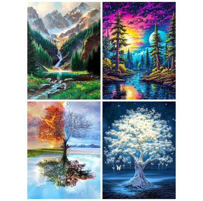 Handmade Diamond Painting Tree Landscape Home Decor - Smarsty