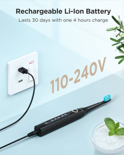 Fairywill Sonic Electric Toothbrush FW-D7 set USB Charge Toothbrushes case for Adult with tooth brush Heads 5 Mode Smart Time - Smarsty