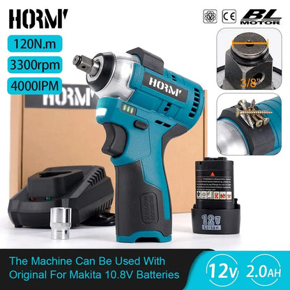 Brushless Electric Impact Wrench 120N.m Cordless Power Tool - Smarsty