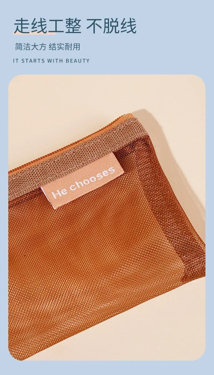 Small Square Nylon Coin Pouch With Zipper Card Holder - Smarsty