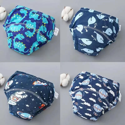 4PCS Baby Waterproof Diapers Pee Shorts Underwears Reusable Soft Ecological Cotton Toddler Potty Training Pants For Boys Girls by Smarsty