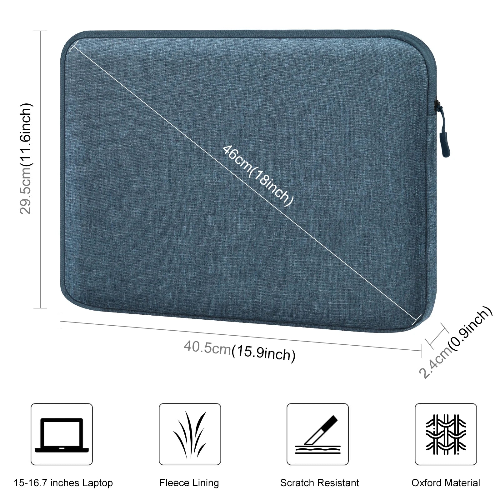 Canvas Laptop Sleeve With Zipper For 15 To 16 Inches