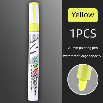 Car paint scratches repair brush pen waterproof water paint marker pen car tire tread care automotive  black white red silver - Smarsty