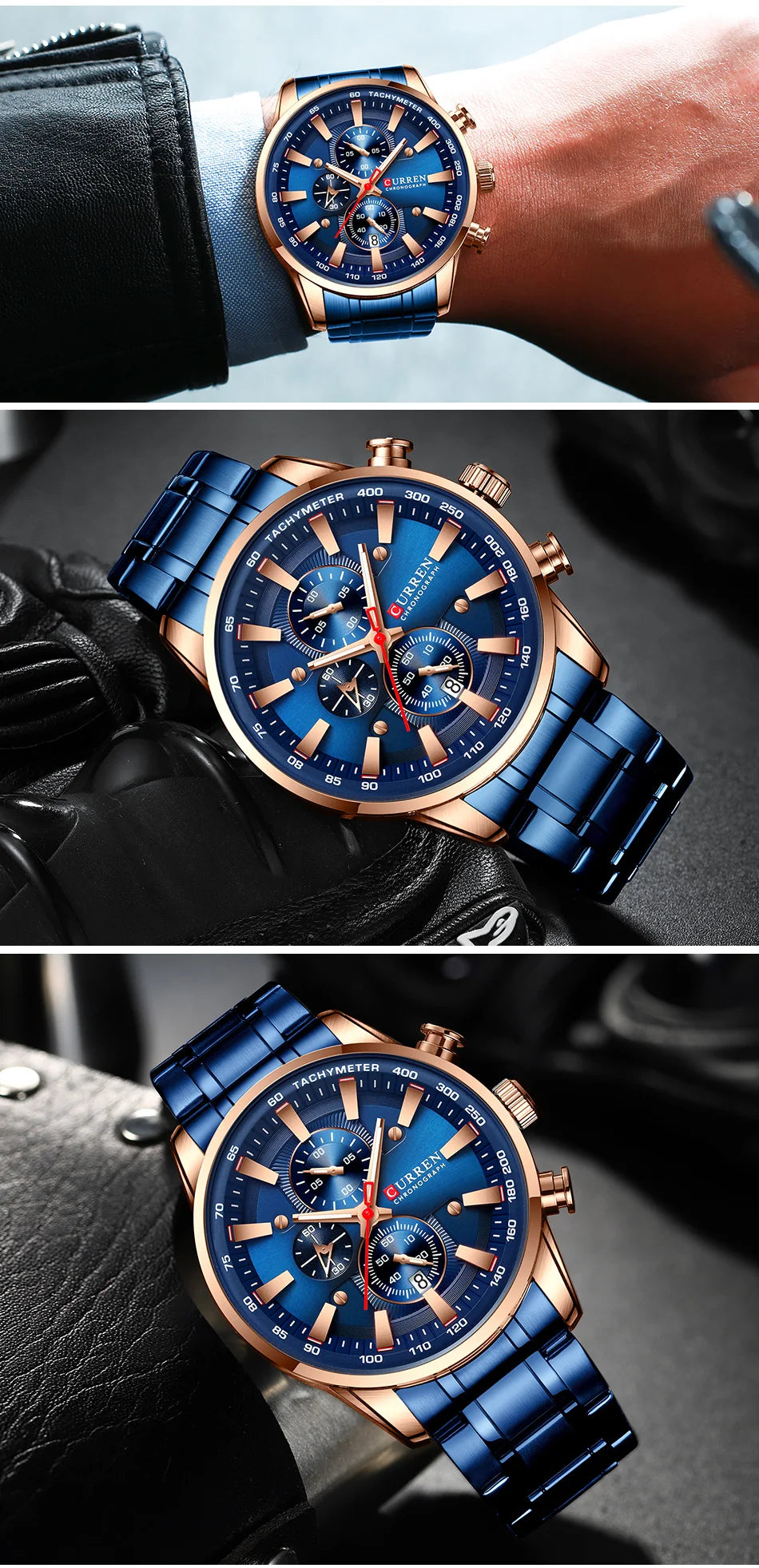 Luxury CURREN Quartz Men’s Watch Waterproof Sport Chronograph - Smarsty