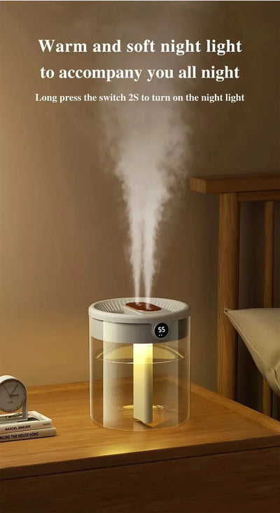 Quiet Dual Spray Humidifier with LED Display - Smarsty