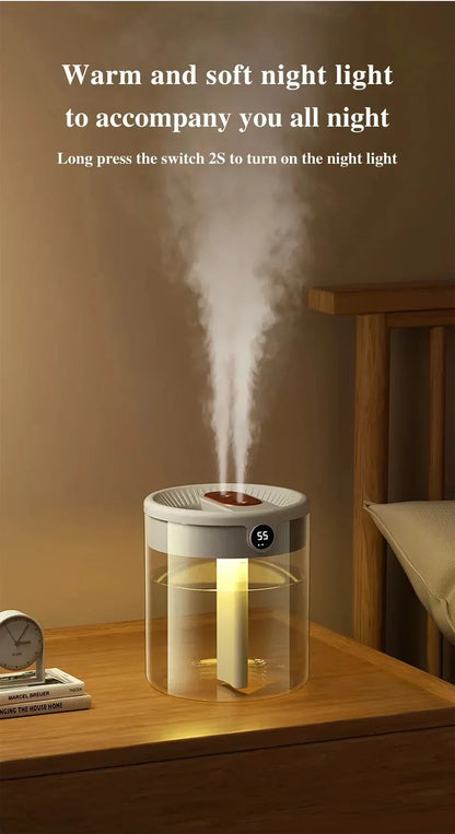 Quiet Dual Spray Humidifier with LED Display - Smarsty