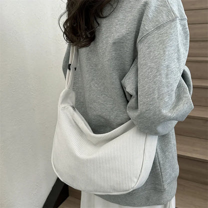 Corduroy Shoulder Bag Minimalist Crossbody For Women - Smarsty