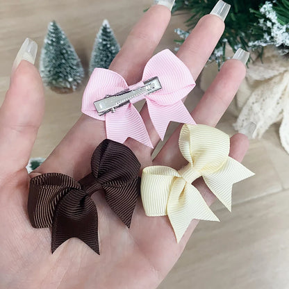 Handmade Baby Girls Bow Hair Clips Set Nontoxic Soft - Smarsty