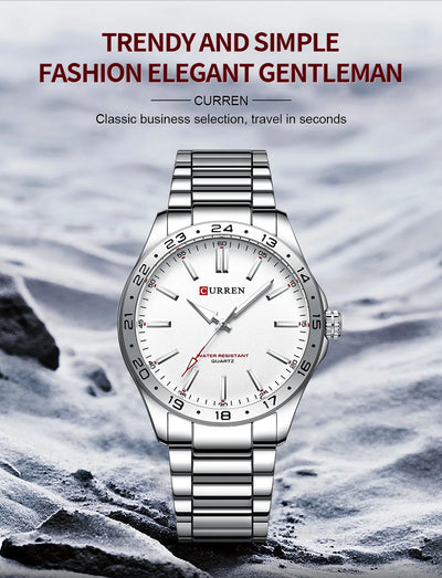 Curren Men's Ultra Thin Stainless Steel Quartz Watch - Smarsty