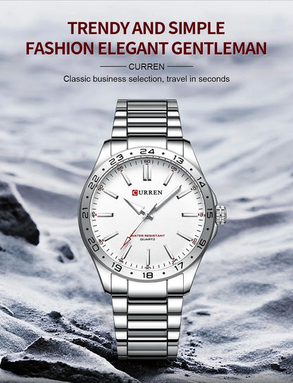 Curren Men's Ultra Thin Stainless Steel Quartz Watch - Smarsty