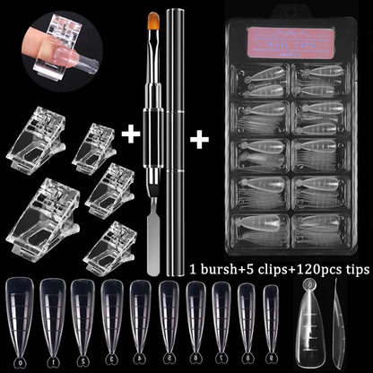 100 Pcs Acrylic Fake Nail Tips Set for Easy Manicure - Smarsty