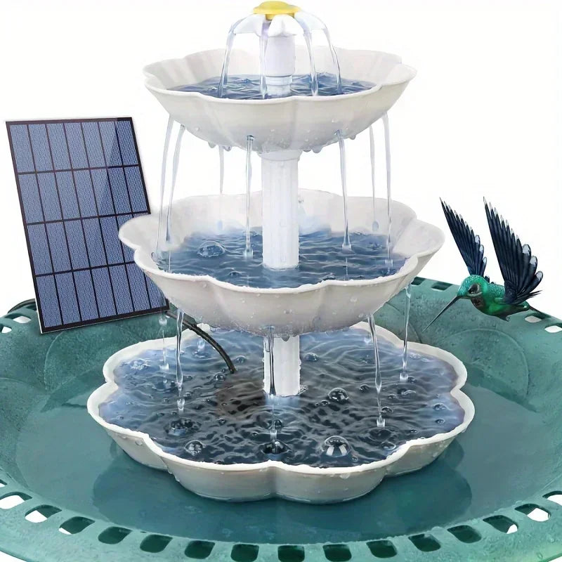 Solar Bird Bath Fountain with Detachable Pump for Garden Decor - Smarsty
