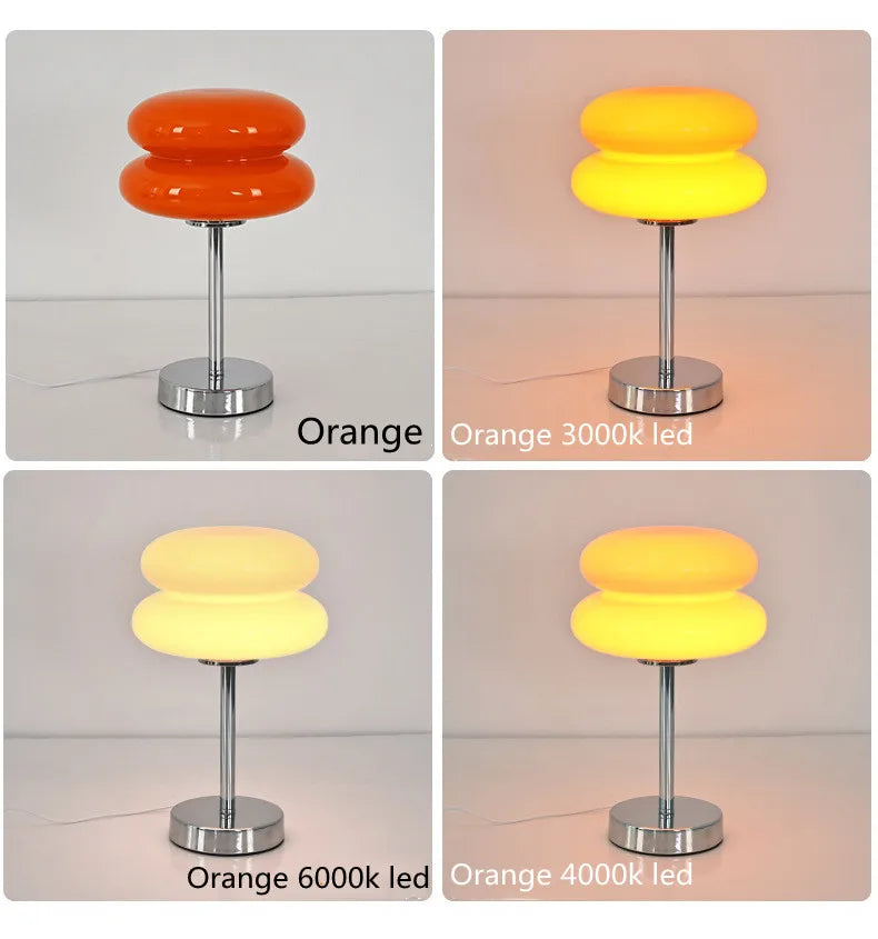 Trichromatic Dimming Macaron Glass Table Lamp for Cozy Bedrooms - Smarsty