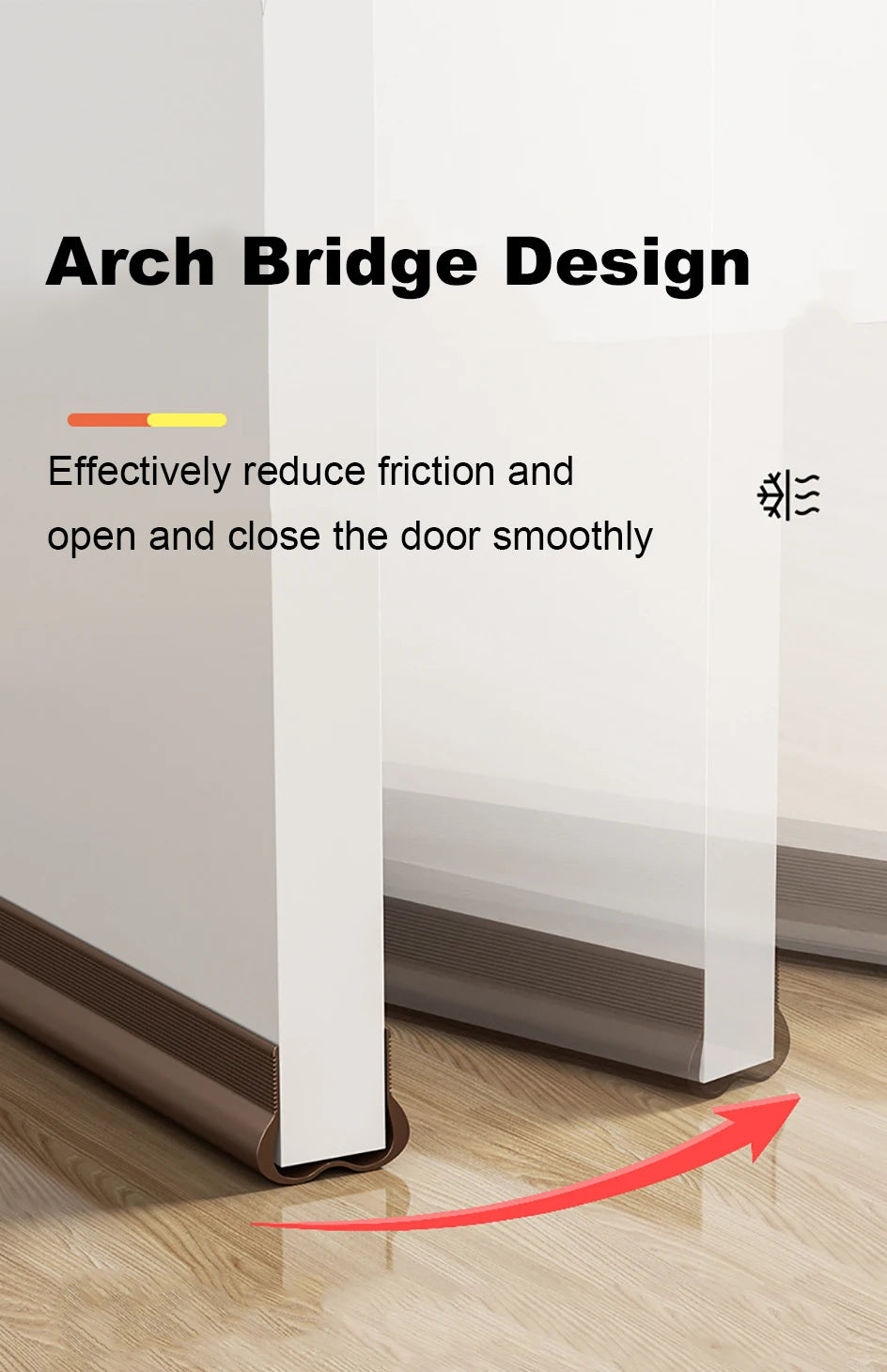 Flexible Door Bottom Sealing Strip Door Gap Soundproofing Wind and Dust Proof Weather Strip Under Door Draft Stopper Tape - Smarsty