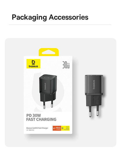 GaN USB C Charger 30W Fast PD PPS CompatibleWith IPhone - Smarsty