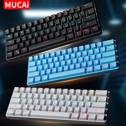 Compact 61Key Esports Mechanical Keyboard Hot Swappable RGB