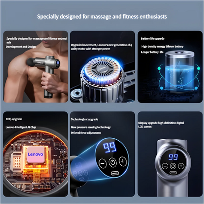 Lenovo Massage Gun for Deep Muscle Relief and Relaxation - Smarsty