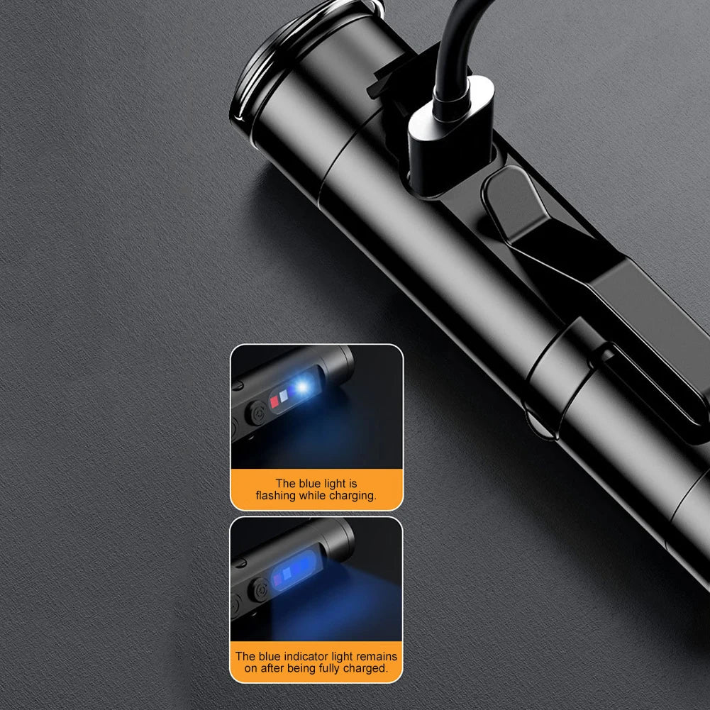 Taclite Mini Flashlight The Ultimate Everyday Micro Tool Emergency Rechargeable LED Magnetic Tactical Flashlight with Hat Clip