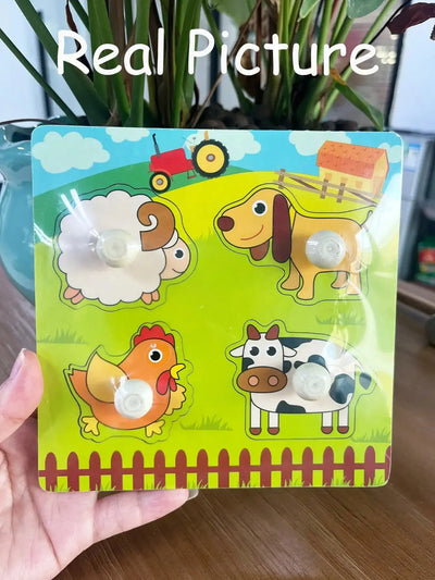 1 Set Shape Matching Farm Animals Puzzle Children's Enlightenment Early Education Cognitive Benefits Intelligence Toys - Smarsty