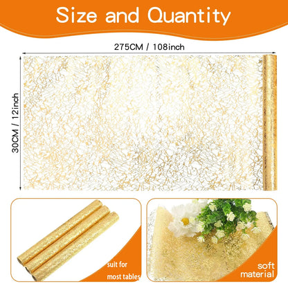 Gold Metallic Glitter Table Runner for Elegant Decor - Smarsty