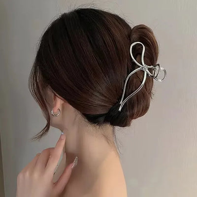 Elegant Geometric Hair Claw Clips Gold Silver Finish - Smarsty