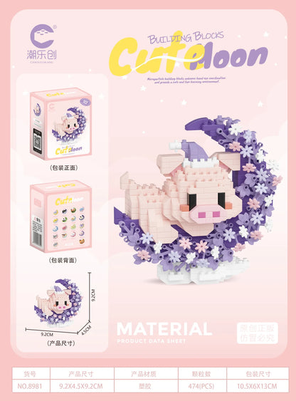 Mini Dog Cat panda raccoon Cute Pet Small Building Block Model Series Ornaments Children's Toy Christmas Birthday Gifts for Kids by Smarsty