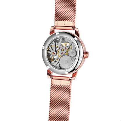 Luxury Skeleton Mechanical Women's Watch Stainless Steel - Smarsty