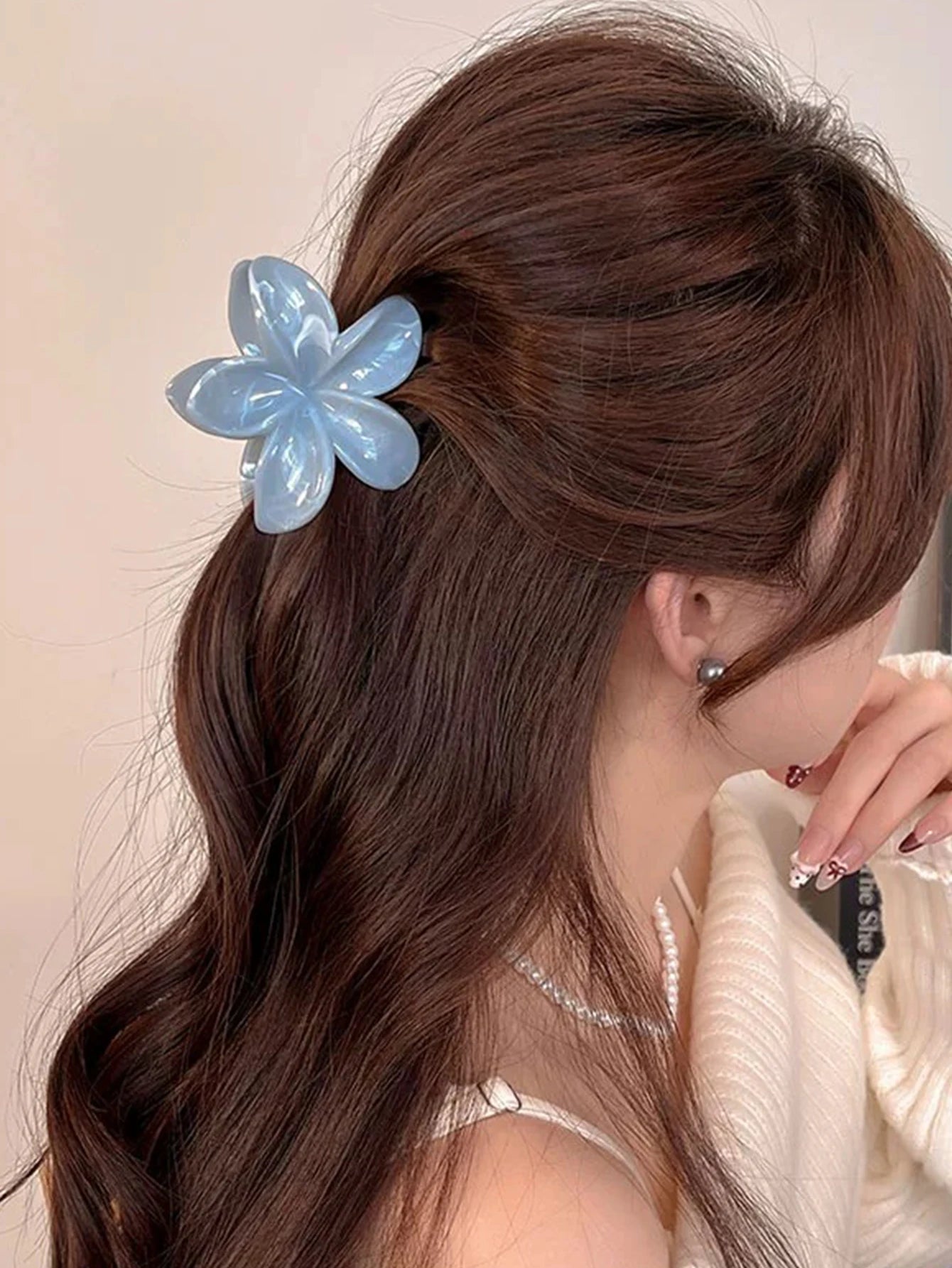 Hawaiian Flower Hair Claw Clips For Thin Hair Lightweight - Smarsty