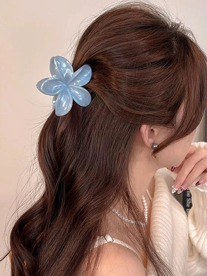 Hawaiian Flower Hair Claw Clips For Thin Hair Lightweight - Smarsty