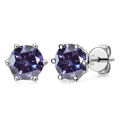 1 CT D Color Moissanite Stud Earrings Sparkling 925 Silver - Smarsty