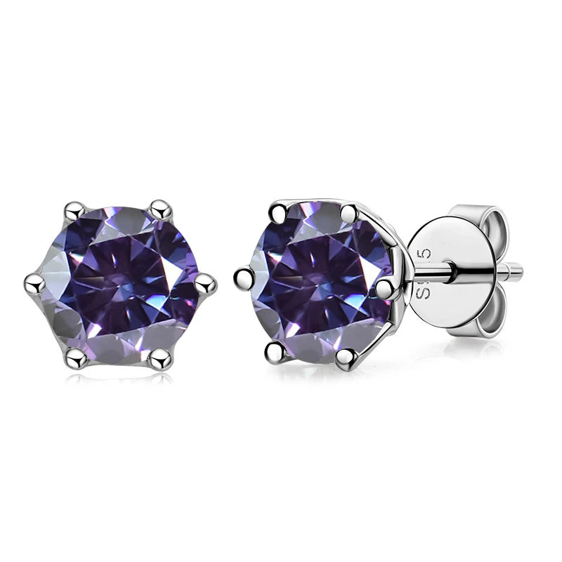 1 CT D Color Moissanite Stud Earrings Sparkling 925 Silver - Smarsty