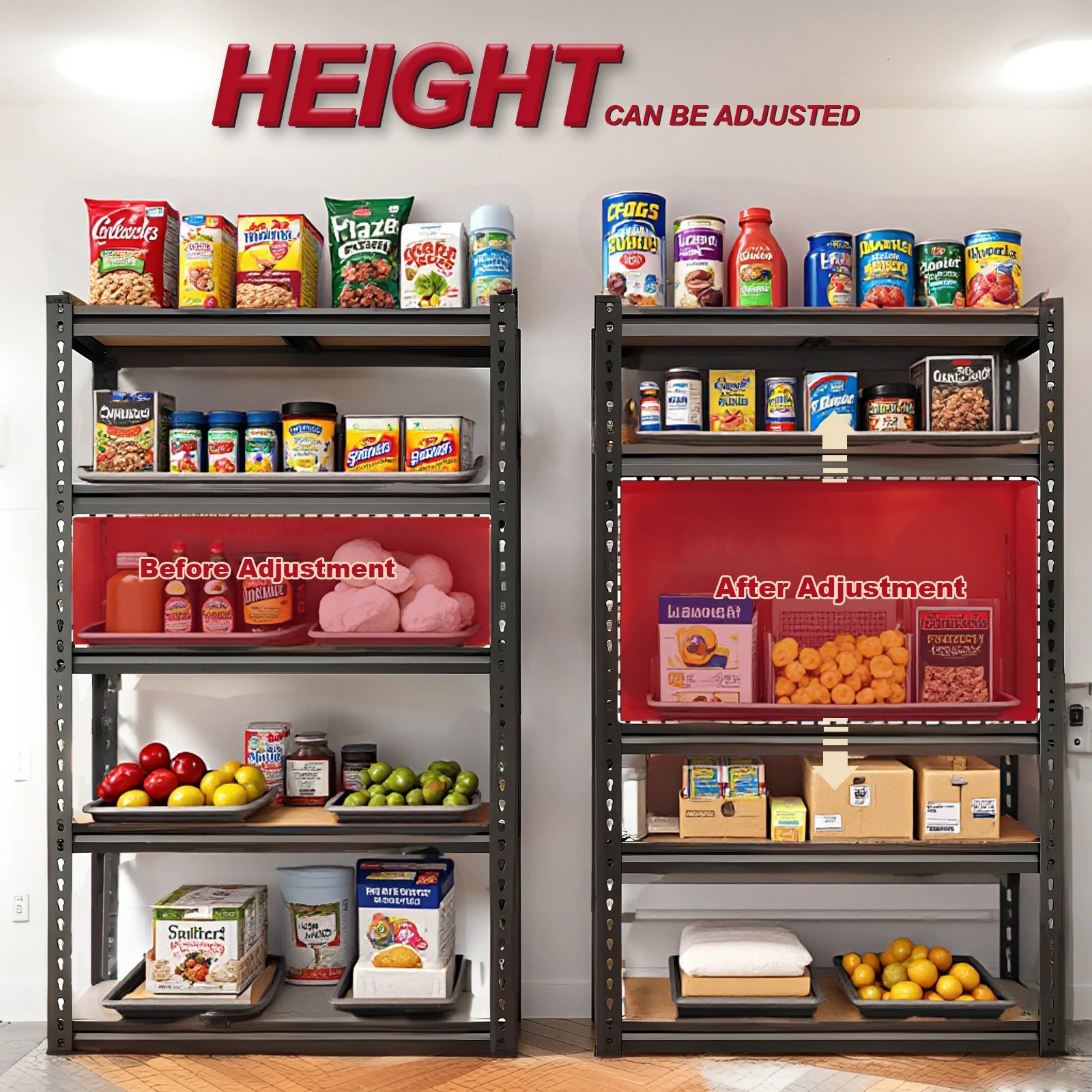 72"/60"H Garage Shelving Storage Shelves，2000LBS Capacity Heavy Duty Adjustable Storage Shelve For Closet - Smarsty