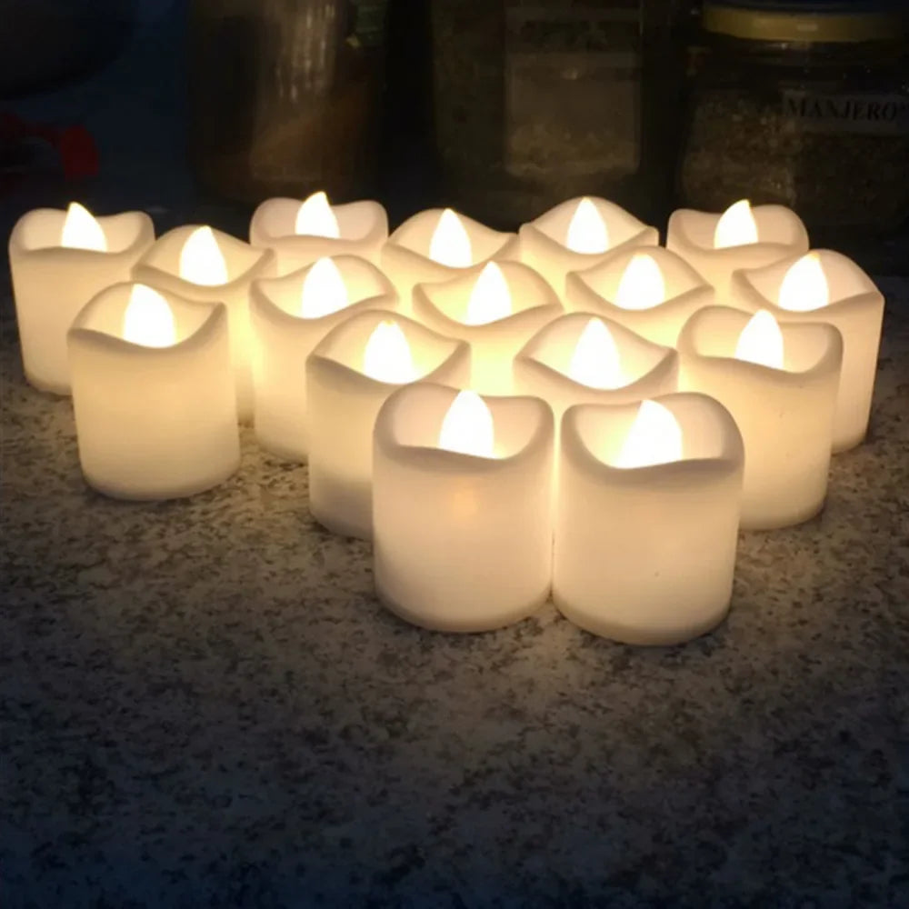 Flameless LED Electronic Candle Lights Creative Wishing Led Tea Lamp Warm White Halloween Wedding Christmas Decor Candle Light
