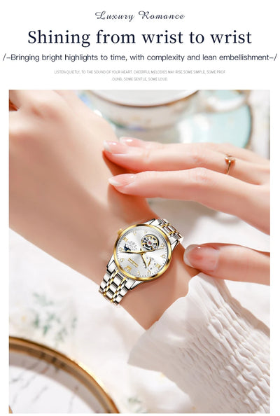 OLEVS Womens Automatic Mechanical Watch Waterproof Stainless Steel - Smarsty