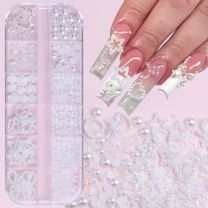 500PCS 3D Nail Art Decoration Kit with Colorful Resin Bows - Smarsty