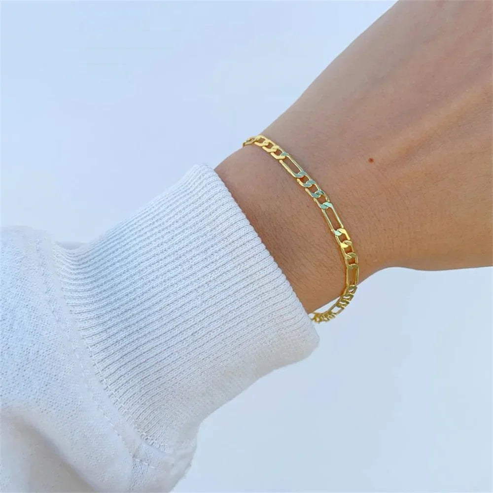 Gold Stainless Steel Twist Chain Bracelet for Women - Smarsty