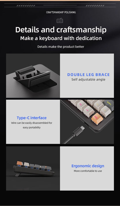 75 Percent Mechanical Keyboard With Media Knob Backlighting