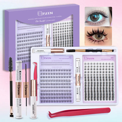 ISEEN DIY Eyelash Extension Kit with Bond and Tweezers - Smarsty