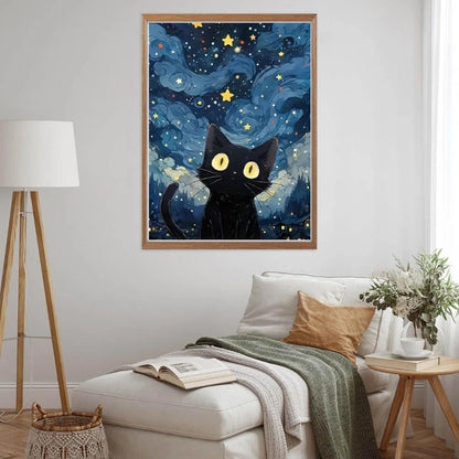 5D DIY Diamond Painting Kit Star Cat Landscape Art - Smarsty