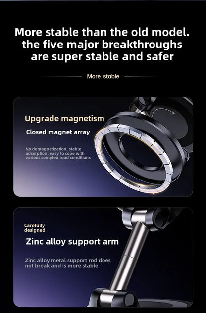 Foldable Magnetic Car Phone Holder With 360 Degree Rotation - Smarsty