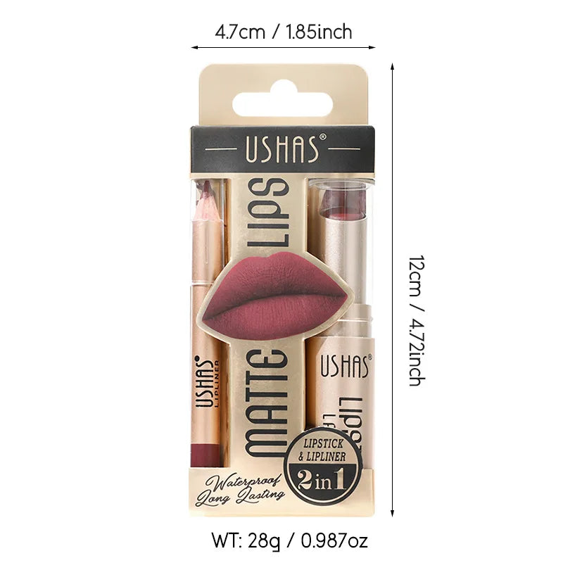 Ushas 12 Color Matte Lipstick Set Long Lasting Waterproof - Smarsty