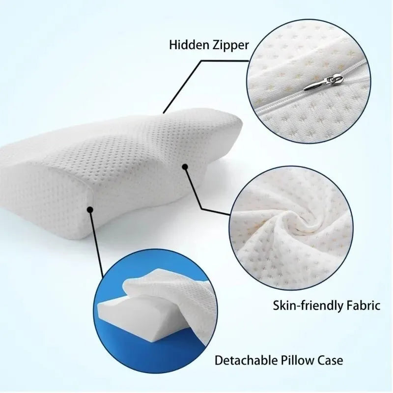 Memory Foam Orthopedic Neck Pillow for Pain Relief - Smarsty