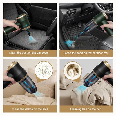 High Power Car Blower Vacuum, 2-in-1 Strong Suction & Blowing, Portable for Auto/Home Cleaning, Dust Removal from Seat/Mat/Trunk - Smarsty