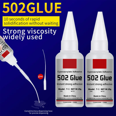 JXVX 1-5pcs 502 Super Glue Instant Quick-drying Cyanoacrylate Adhesive Leather Rubber Wood Metal Strong Bond Liquid Glue Tool - Smarsty