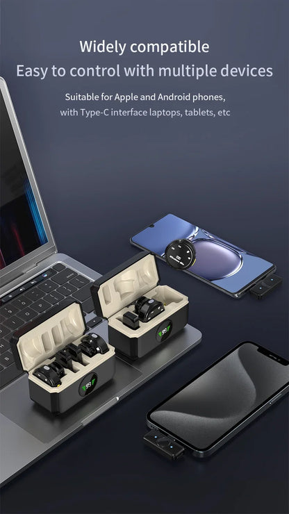 Wireless Lavalier Microphone Dual Omnidirectional for Video Recording - Smarsty