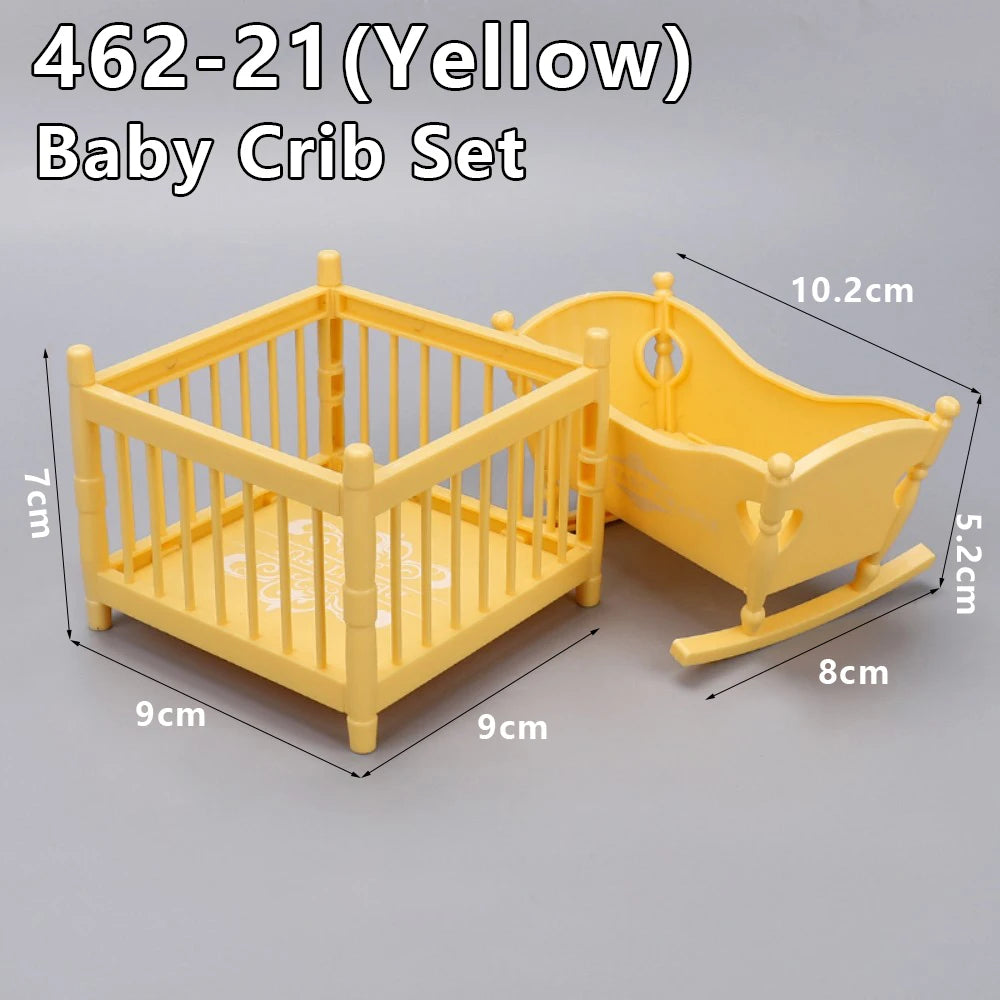 1:12 Dollhouse Miniature Cradle Crib Surround Bed Piano Table Set Furniture Kitchen Model Decor Toy Doll House Accessories