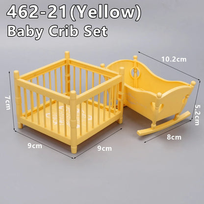 1:12 Dollhouse Miniature Cradle Crib Surround Bed Piano Table Set Furniture Kitchen Model Decor Toy Doll House Accessories