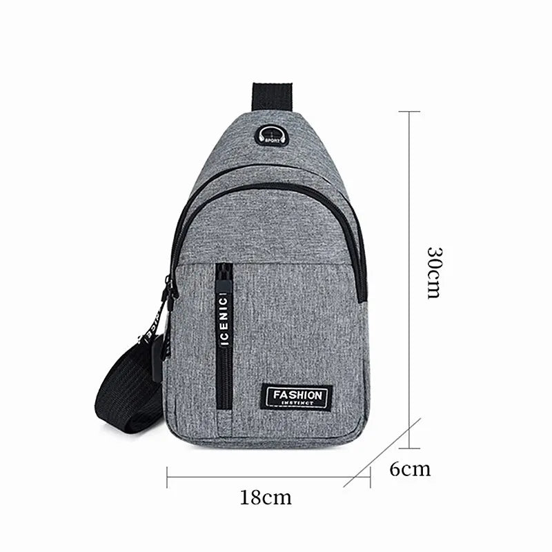 Waterproof Oxford Chest Bag For Men Korean Style Messenger - Smarsty